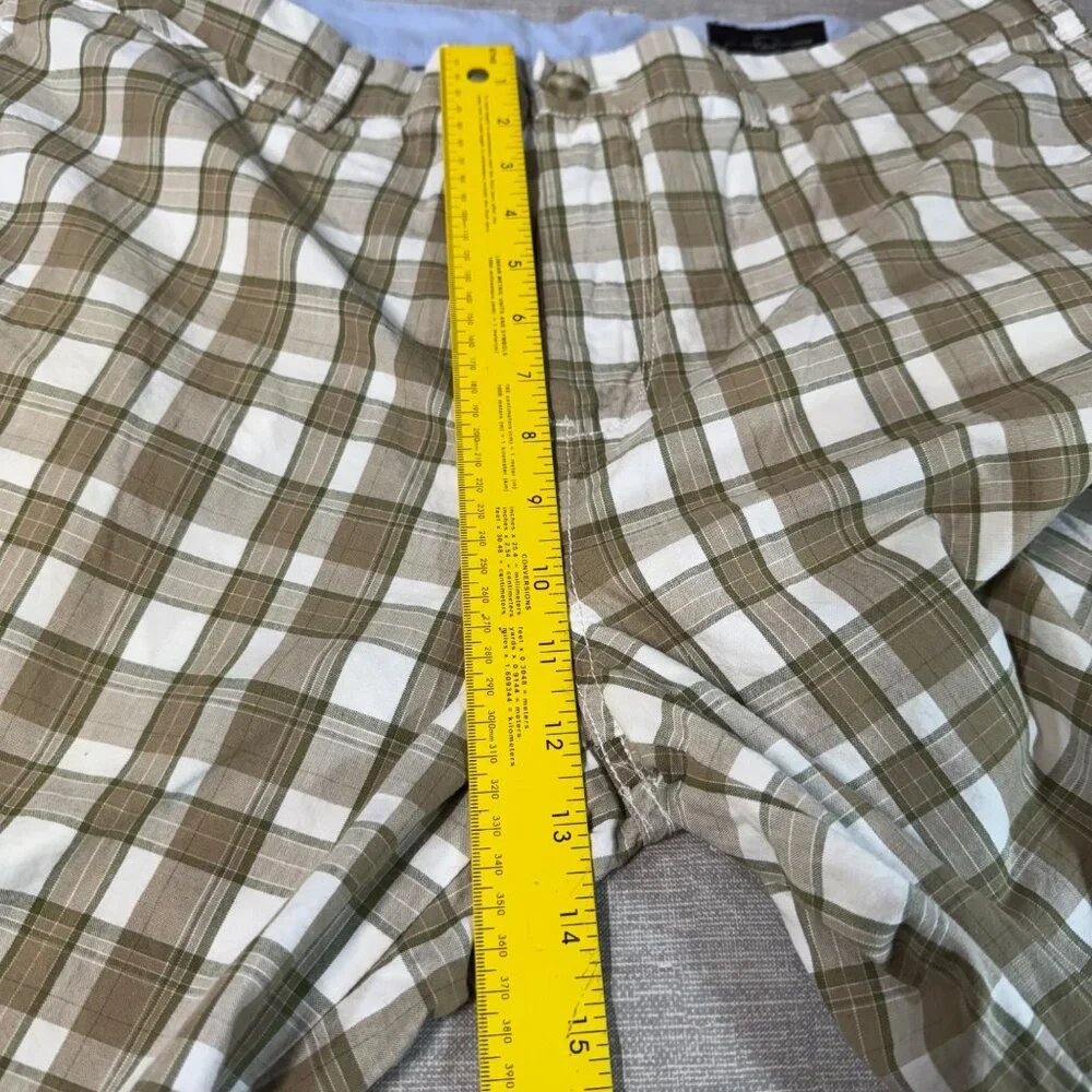 Black Brown 1826 Men's Plaid Cotton Shorts Size 36 Summer Golfing Leisure Play - Picture 8 of 16